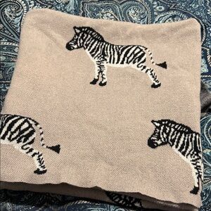 Zebra Patterned Beige Blanket